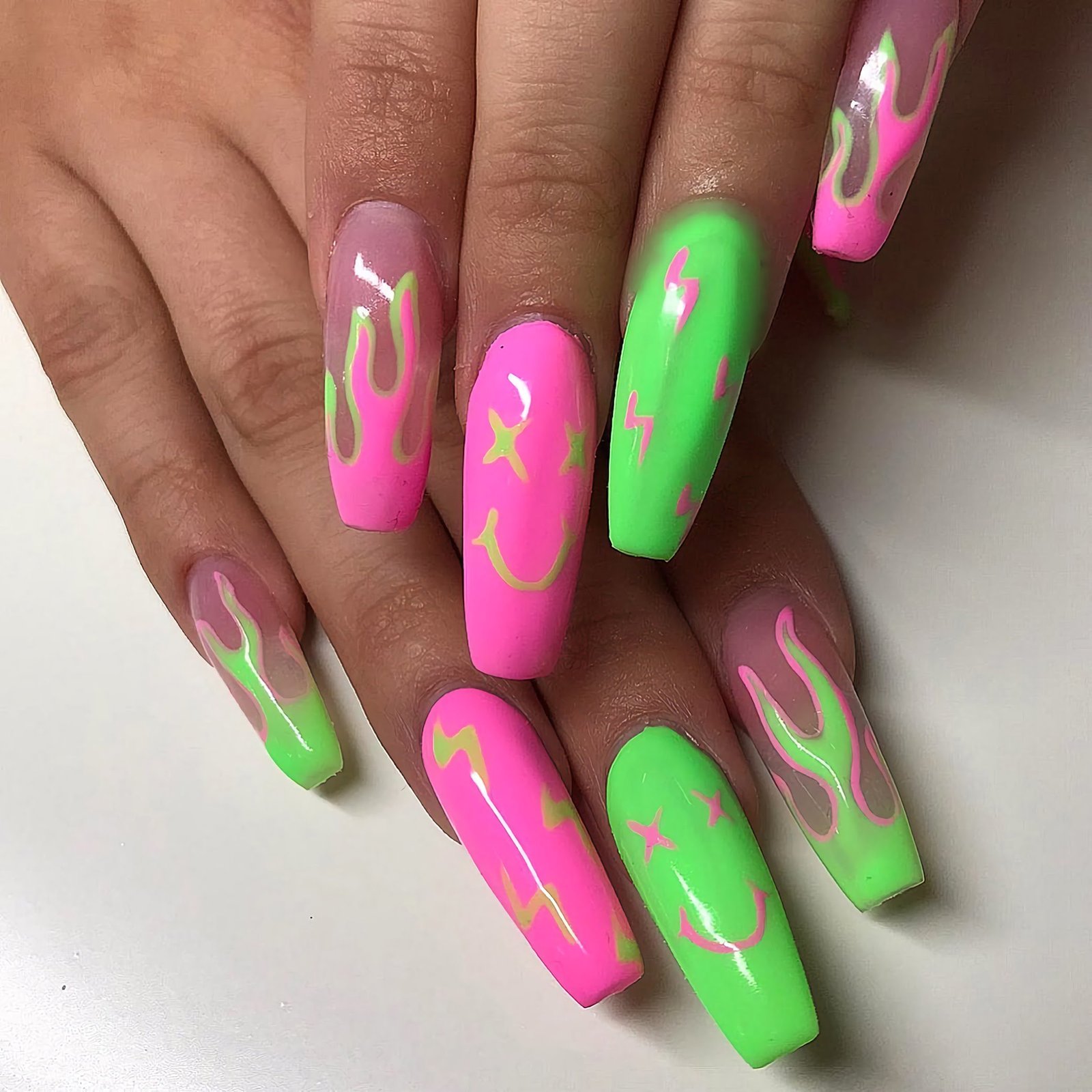 bright neon nails