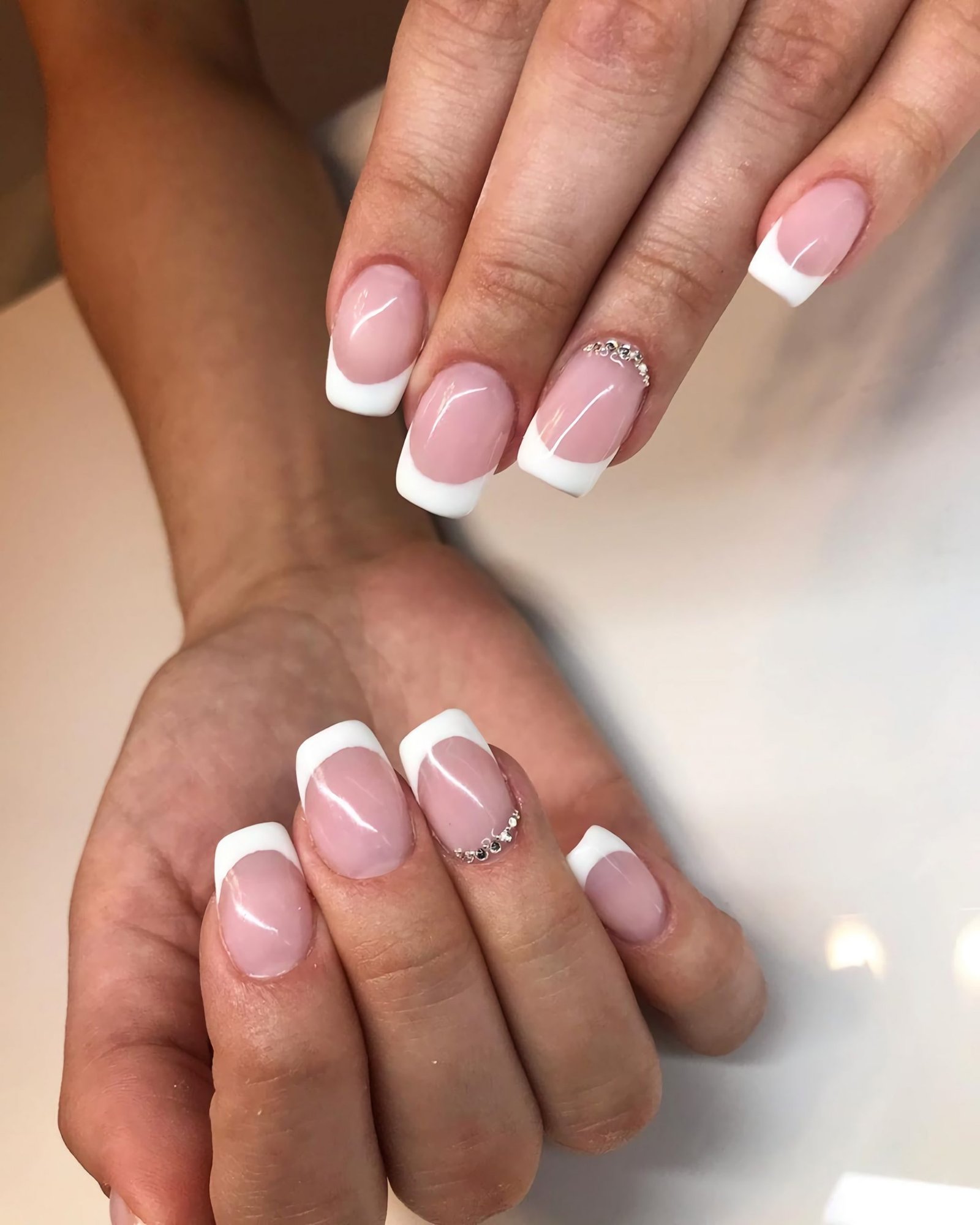 trendy french manicure for short nails