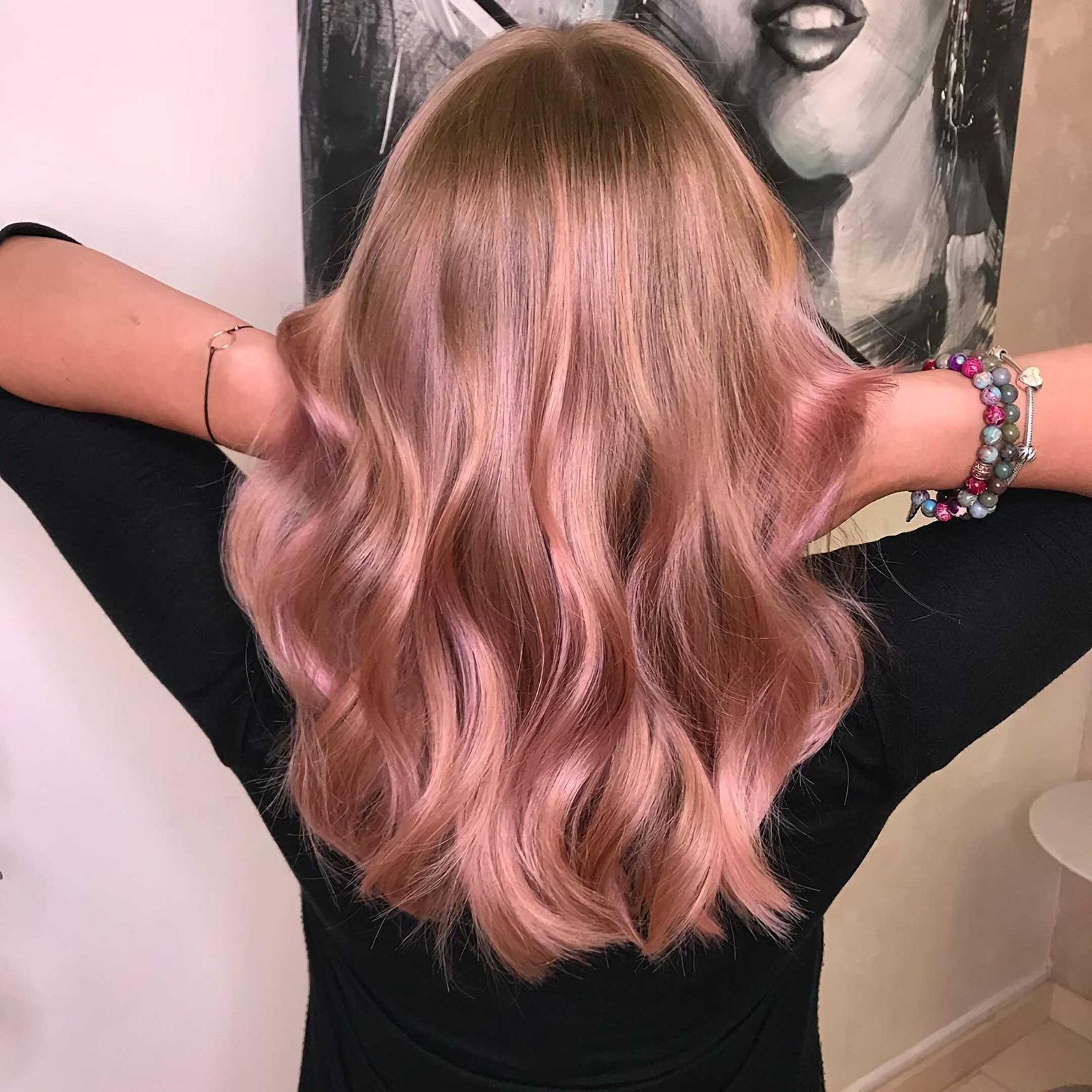 golden pink balayage